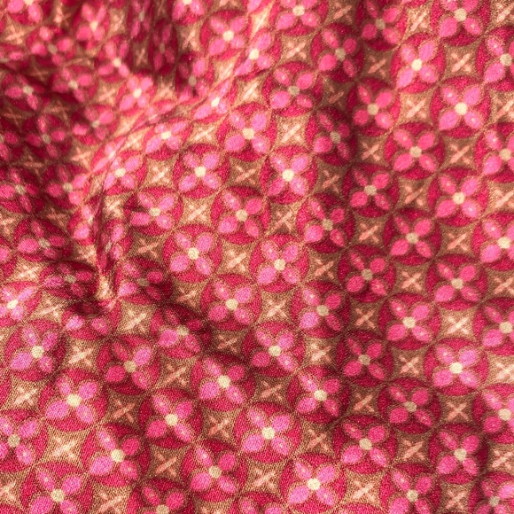 Silk Red Patterned Women's Top - Picture 2 of 3